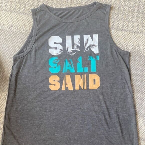 Sea Salt Sand  Tropical & Letter Graphic Tank Top Medium - Picture 5 of 6